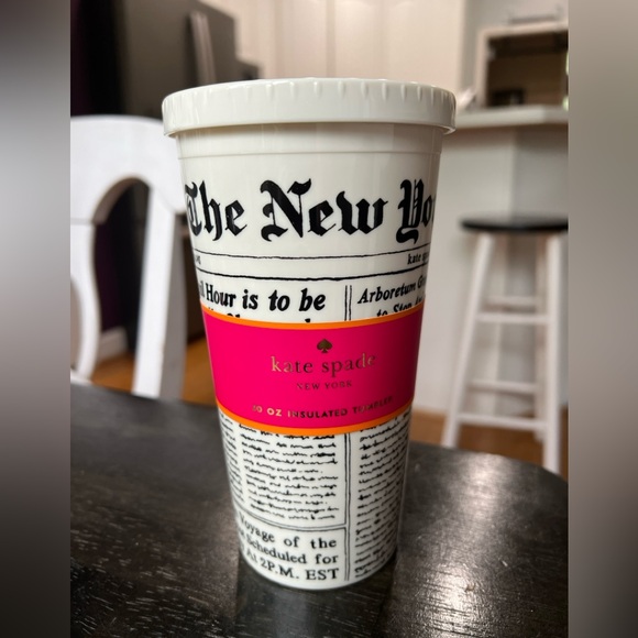 KATE SPADE ♠️ Newspaper Tumbler cup, NEW, grad gift for journalism student - Picture 3 of 4